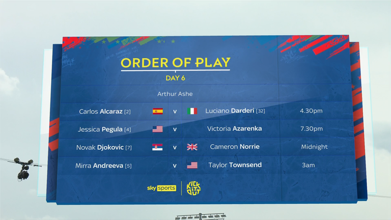 US Open: Friday's OOP