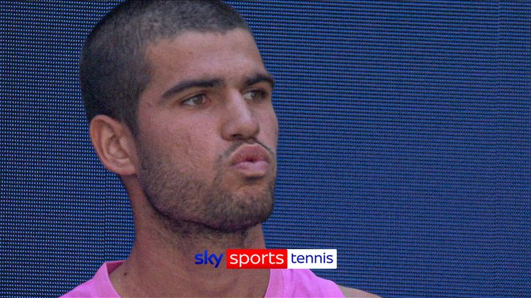 Carlos Alcaraz during the US Open