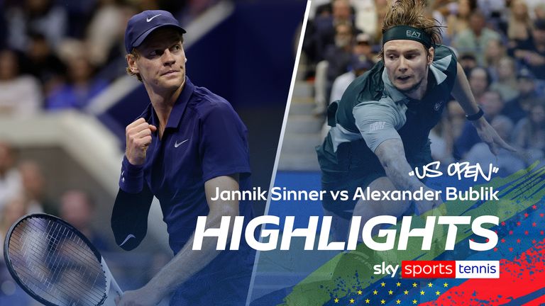 Lo más destacado de Jannik Sinner contra Alexander Bublik de la ronda 16 del Abierto de Estados Unidos.