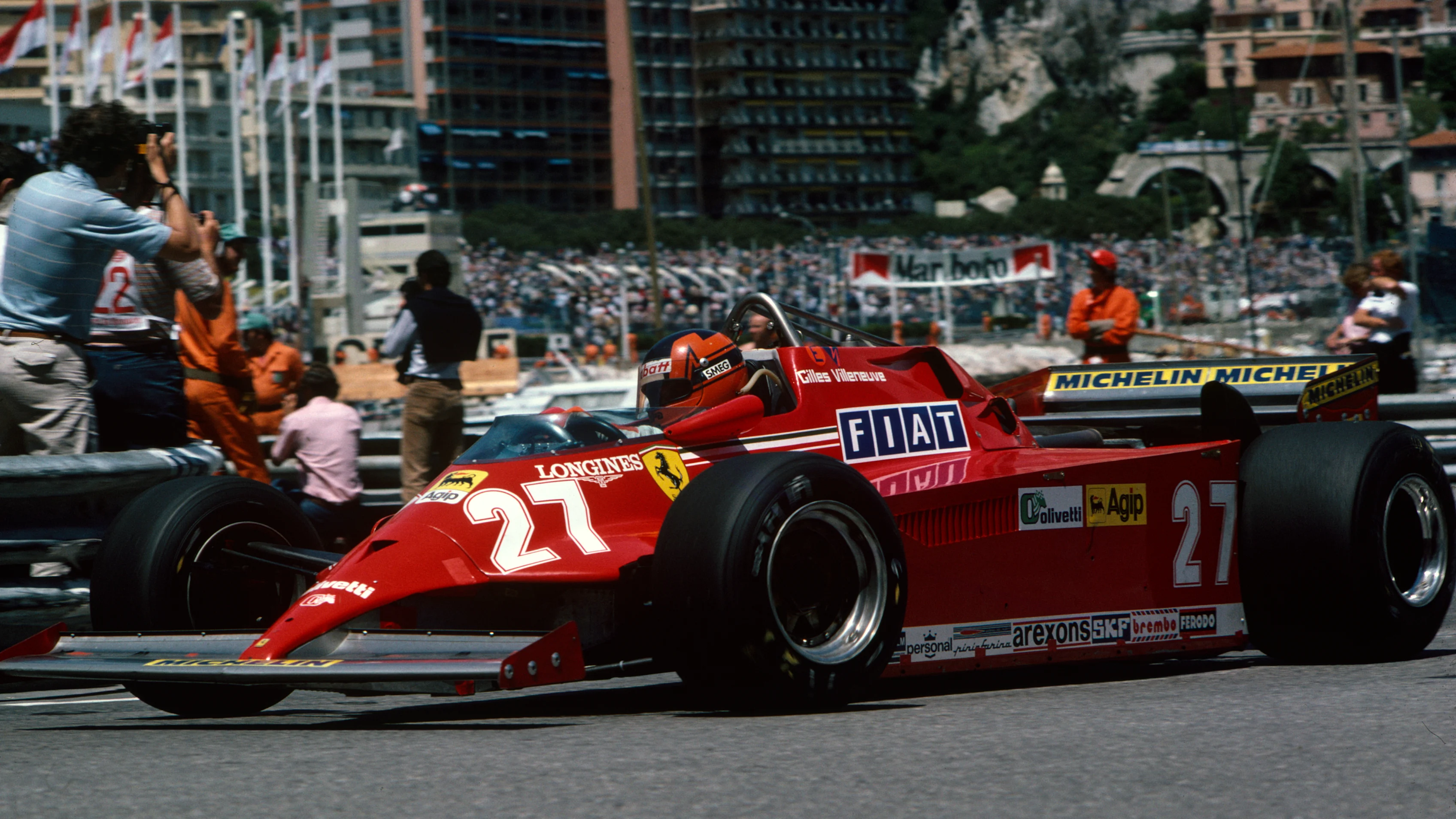 MONTE CARLO, MÓNACO - 31 DE MAYO: Gilles Villeneuve, Ferrari 126CK durante el GP de Mónaco en Monte Carlo