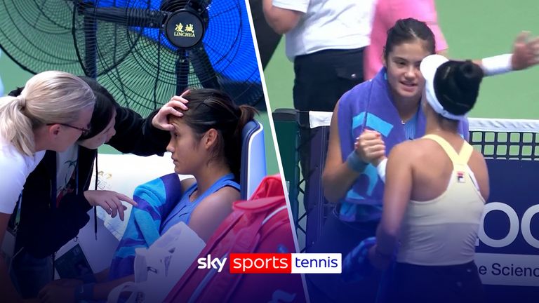Emma Raducanu se vio obligada a retirarse contra su oponente Ann Li en la primera ronda del Abierto de Wuhan después de enfermarse durante el partido. 