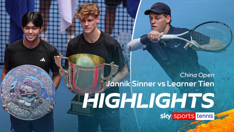 Lo más destacado de Jannik Sinner contra Learner Tien de la final del Abierto de China