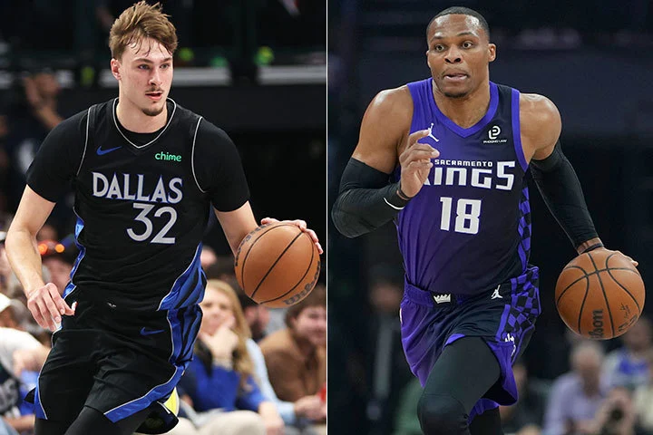 Cooper Flagg y Russell Westbrook