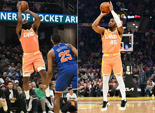 James Harden y Donovan Mitchell