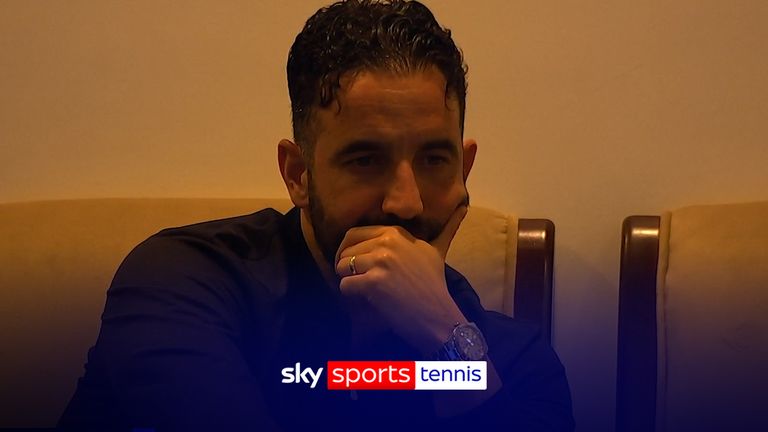 Rubén Amorim viendo a Carlos Alcaraz