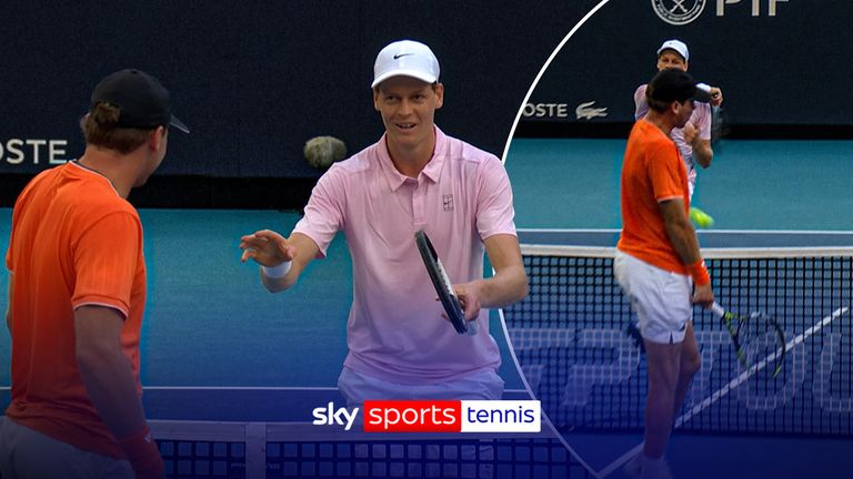 Momento extraordinario cuando Sinner golpea a Michelsen a quemarropa